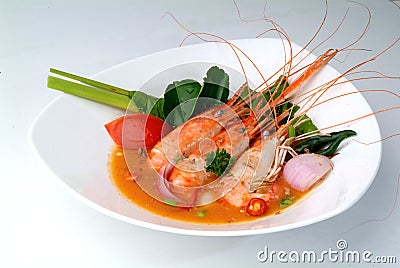 Tom Yam Kung. Spicy Shrimp Soup Stock Photo