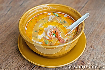 Tom Yam Kung thai soup Stock Photo