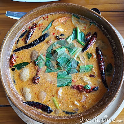 Tom Yum Goong spicy shrimp Creamy Stock Photo