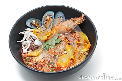 Tom Yum Kung Noodle Stock Photo