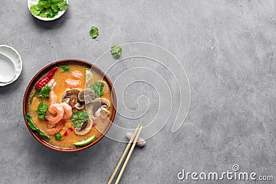 Tom Yum Kung Soup Stock Photo