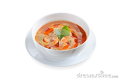 Tom Yum Kung Thai hot spicy shrimp soup Stock Photo