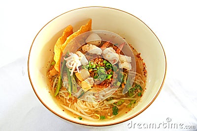 Tom yum Noodle seafood Stock Photo