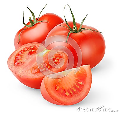 isolated tomatoes Stock Photo