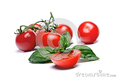 Tomato & Basil Stock Photo