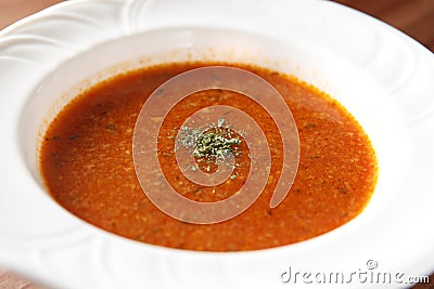 Tomato Basil Soup Stock Photo