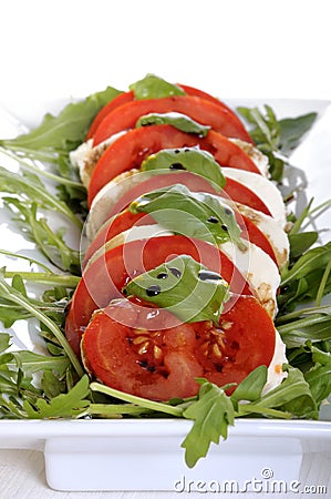 Tomato and cheese antipasto Stock Photo