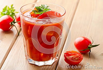 Tomato Cocktail with fresh herbs Stock Photo