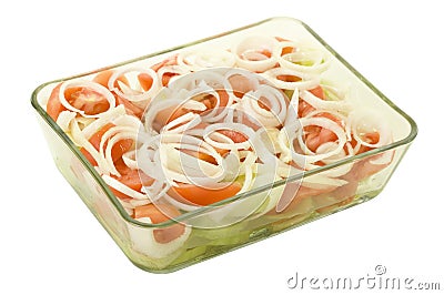 Tomato Cucumber and Onion Salad Stock Photo