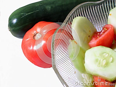 Tomato & Cucumer Stock Photo