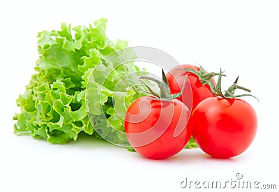 Tomato and fresh lettuce Stock Photo