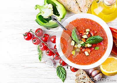 Tomato gazpacho soup Stock Photo