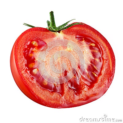 Tomato. half isolated on white. Stock Photo
