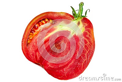 Tomatoes isolate on white background. Tomato half isolated. Stock Photo