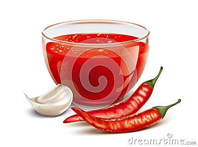 Tomato hot sauce Vector Illustration