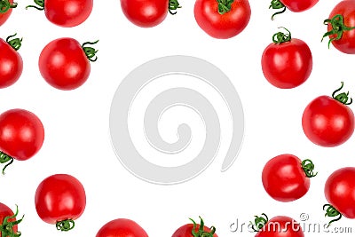 Tomato isolated on white top view Stock Photo