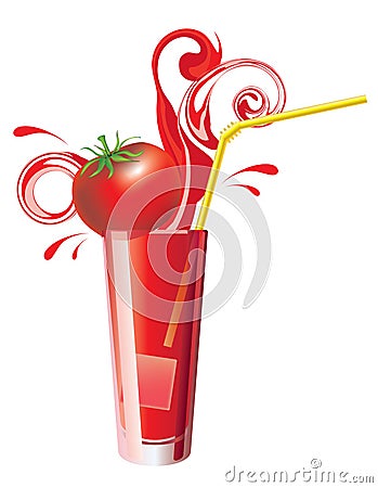 Tomato juice Vector Illustration