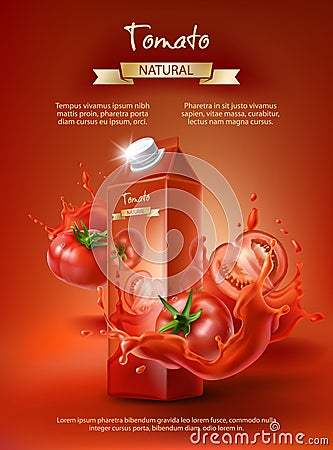 Tomato juice ad, vector Vector Illustration