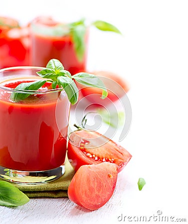 Tomato Juice and Fresh Tomatoes Stock Photo