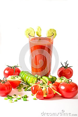 Tomato juice refreshing drink healthy drink summer drinks Stock Photo