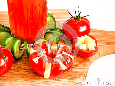 Tomato juice refreshing drink healthy drink summer drinks Stock Photo