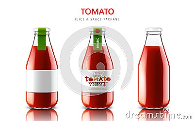 Tomato juice or sauce package Vector Illustration