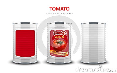 Tomato juice or sauce package Vector Illustration