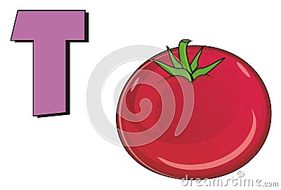 Tomato with letter Stock Photo