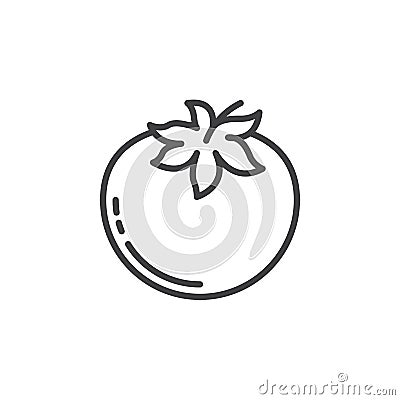 Tomato line icon, outline vector sign, linear pictogram isolated on white. Vector Illustration