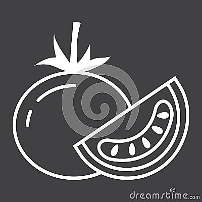 Tomato line icon, vegetable and diet Vector Illustration