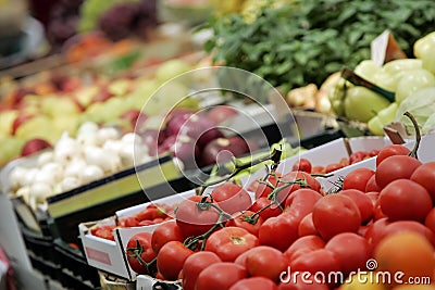 Tomato on market Stock Photo