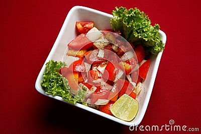 Tomato and Onion Salad Stock Photo