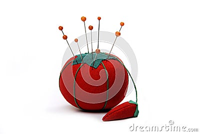 Tomato pin cushion Stock Photo