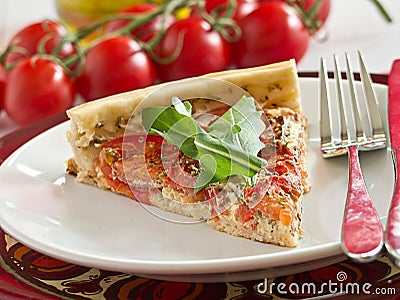 Tomato quiche Stock Photo
