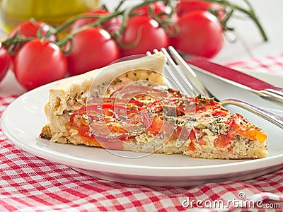 Tomato quiche Stock Photo