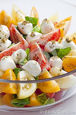 tomato salad with mozzarella cheese Stock Photo