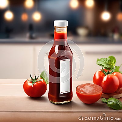 Tomato sauce ketchup, generic product packaging mocking photo Stock Photo