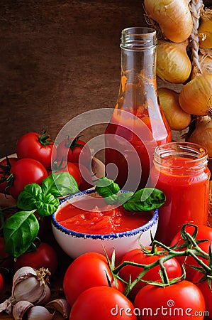 Tomato sauce still life Stock Photo