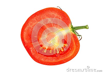 Tomato slice isolated on white background. Half of tomato Stock Photo