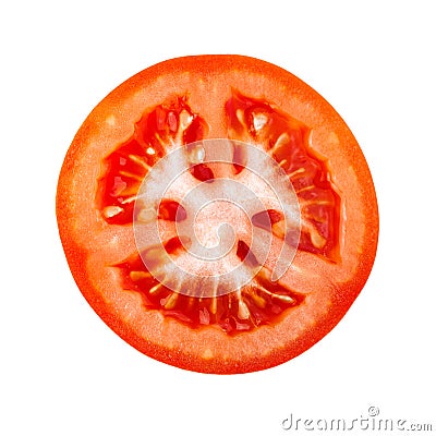 Tomato slice isolated on white background Stock Photo