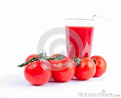 Tomato Smoothie,Drink with high vitamin C, refreshing, quench thirst, reduce wrinkles, free radicals Stock Photo