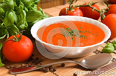 Tomato soup Stock Photo