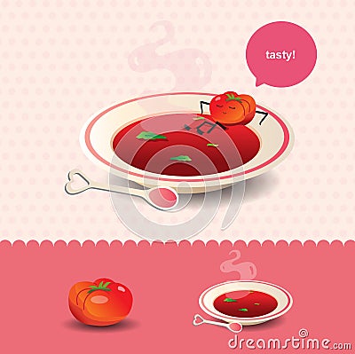Tomato soup Vector Illustration