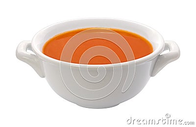 Tomato Soup Bowl (clipping path) Stock Photo