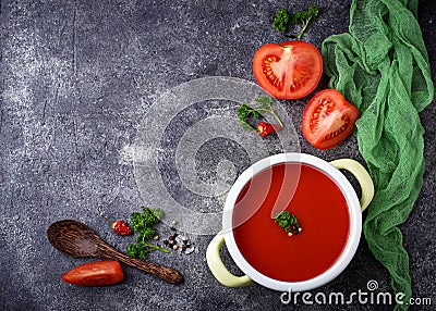 Tomato soup. Healthy vegan food Stock Photo