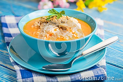 Tomato soup with rice Stock Photo
