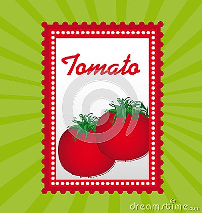 Tomato sticker Vector Illustration