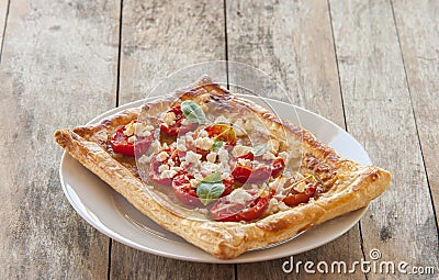 Tomato tart, puff pastry Stock Photo