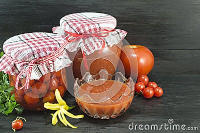 Tomato in various forms Stock Photo