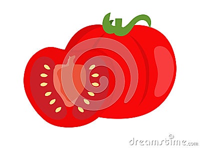 Tomato vector.Fresh tomato illustration Vector Illustration